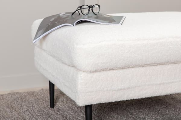 FURNLUX OTTOMAN BOOM HVID & SORT 90CM
