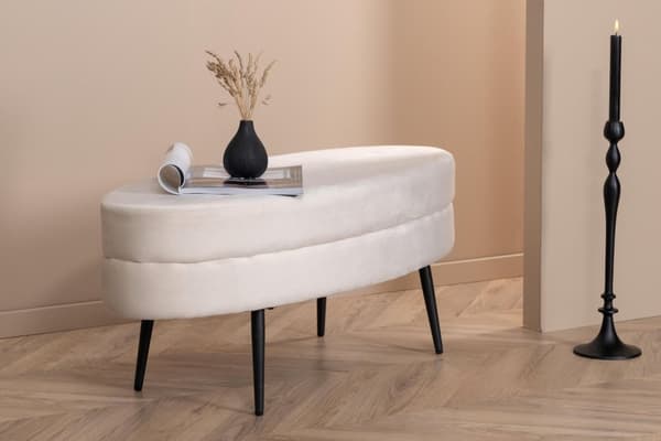 FURNLUX OTTOMAANI OTTO CREME VALKOINEN & MUSTA 100CM