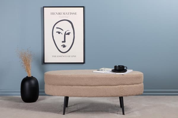 FURNLUX OTTOMAANI OTTO BEIGE & MUSTA 100CM