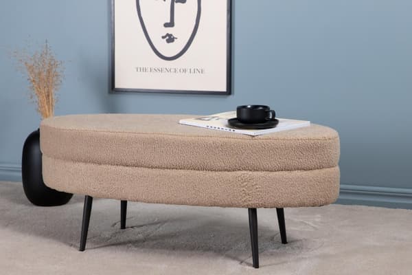 FURNLUX OTTOMAANI OTTO BEIGE & MUSTA 100CM