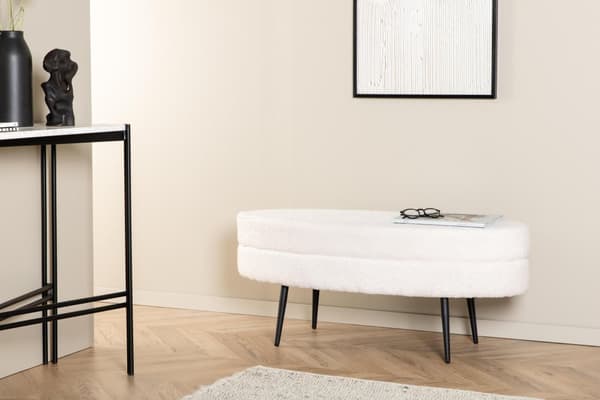 FURNLUX OTTOMAANI OTTO CREME & BLACK 100CM