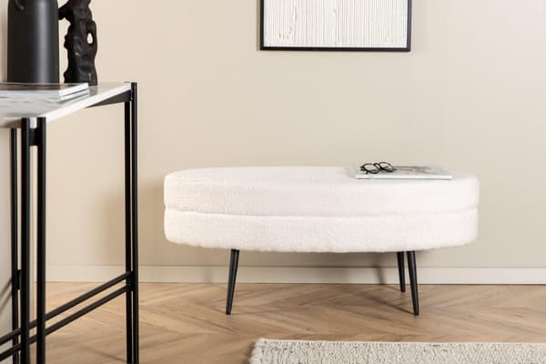 FURNLUX OTTOMAANI OTTO CREME & BLACK 100CM