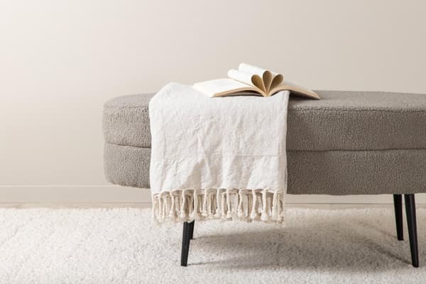 FURNLUX OTTOMAN OTTO GRÅ & SVART 100CM
