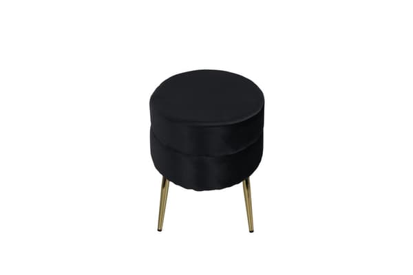 FURNLUX OTTOMAN OTTO SORT & GULD 100CM