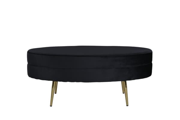 FURNLUX OTTOMAN OTTO SORT & GULD 100CM