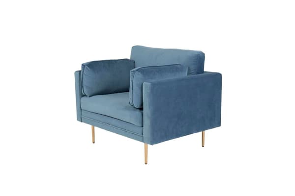 FURNLUX FÅTÖLJ BOOM BLÅ & GULD 110CM