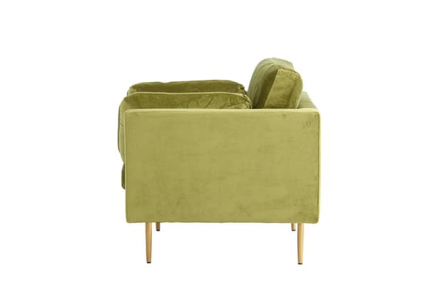 FURNLUX NOJATUOLI PUOMI VIHREÄ & KULTA 110CM