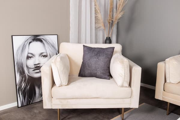 FURNLUX FÅTÖLJ BOOM BEIGE & GULD 110CM