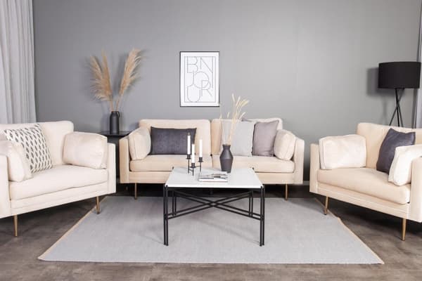 FURNLUX FÅTÖLJ BOOM BEIGE & GULD 110CM