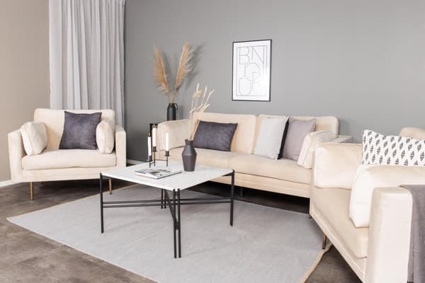 FURNLUX FÅTÖLJ BOOM BEIGE & GULD 110CM