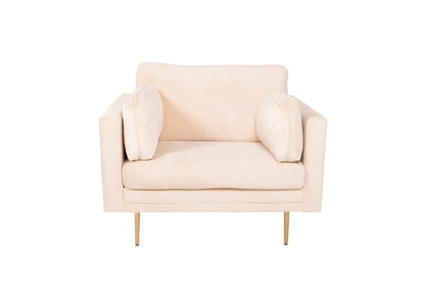 FURNLUX FÅTÖLJ BOOM BEIGE & GULD 110CM