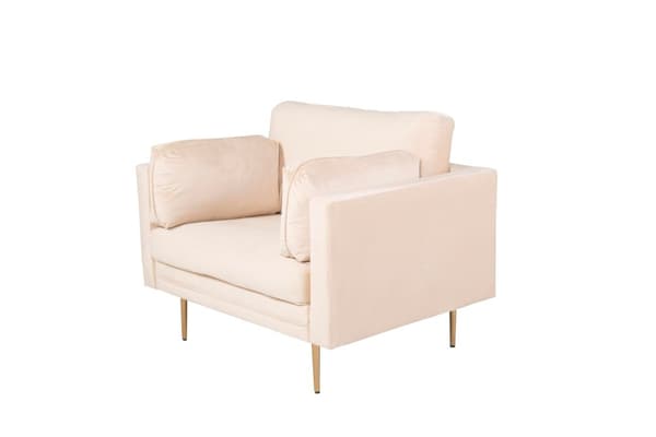FURNLUX FÅTÖLJ BOOM BEIGE & GULD 110CM