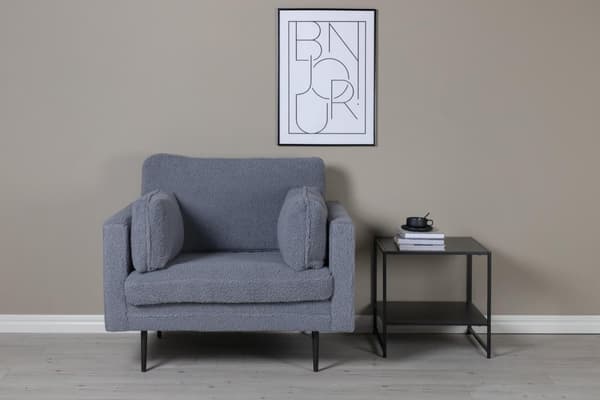 FURNLUX FÅTÖLJ BOOM GRÅ & SVART 110CM
