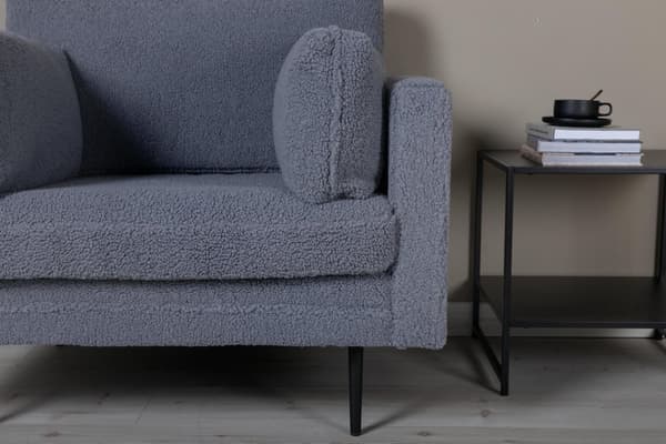 FURNLUX FÅTÖLJ BOOM GRÅ & SVART 110CM