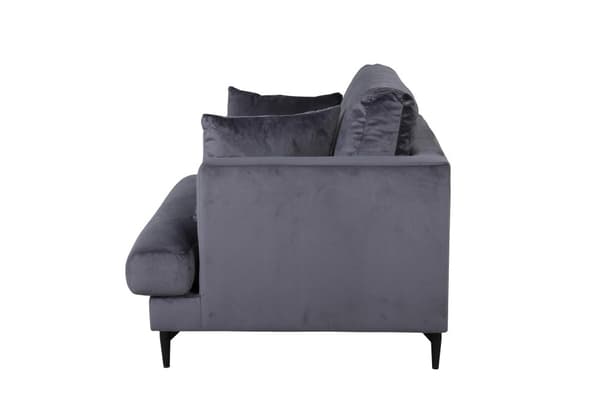 FURNLUX FÅTÖLJ SOFIA MÖRKGRÅ & SVART 104CM