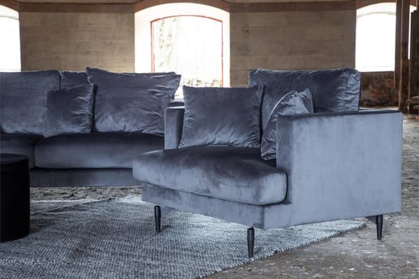 FURNLUX FÅTÖLJ SOFIA MÖRKGRÅ & SVART 104CM
