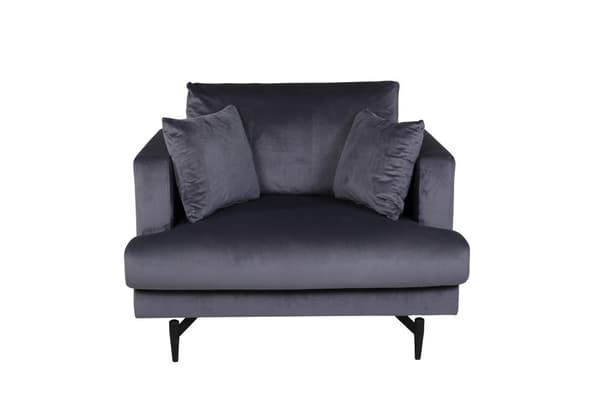 FURNLUX FÅTÖLJ SOFIA MÖRKGRÅ & SVART 104CM