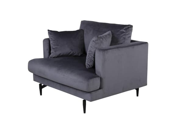 FURNLUX FÅTÖLJ SOFIA MÖRKGRÅ & SVART 104CM
