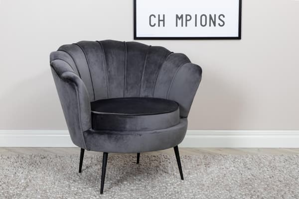 FURNLUX FÅTÖLJ CALAIS MÖRKGRÅ & SVART 83CM