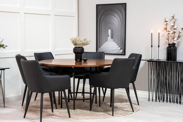 FURNLUX MATBORD COPENHAGEN VALNÖT & SVART 140CM