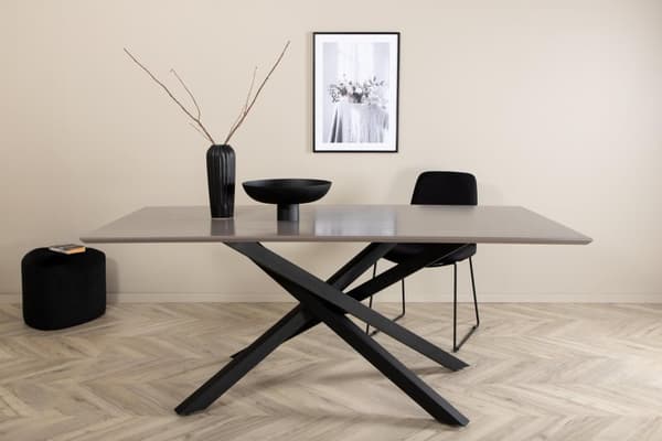 FURNLUX SPISEBORD PIAZZA GRÅ & SORT 90CM