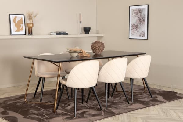 FURNLUX MATBORD PETRA SVART & KOPPAR 90CM