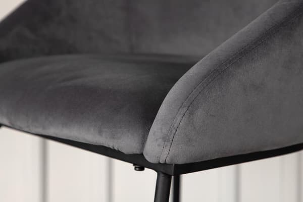 FURNLUX BARSTOL SAMMET GRÅ & SVART 59CM