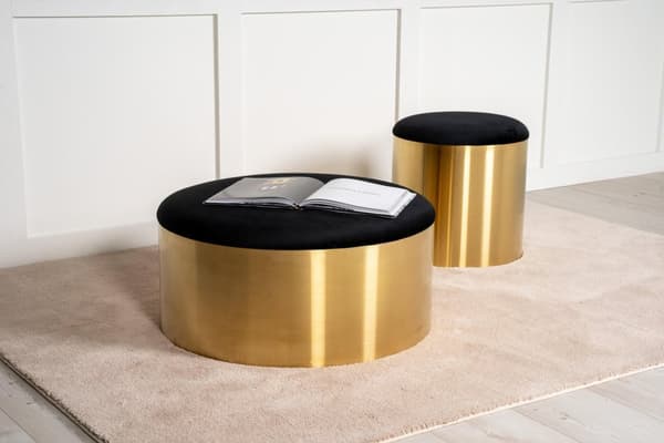 FURNLUX PUFF PUFF MUSTA & KULTA 75CM