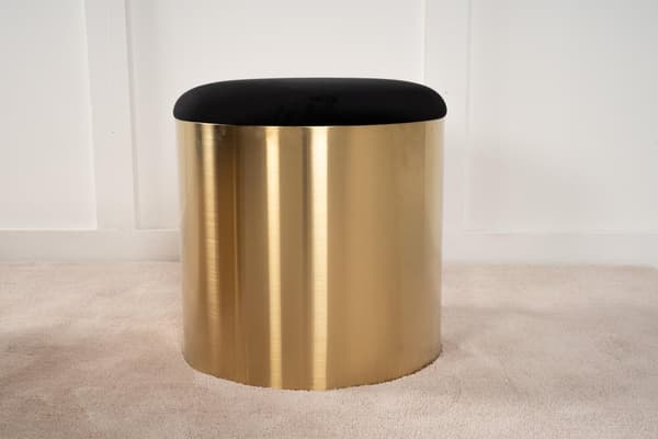 FURNLUX PUF SORT & GULD 45CM