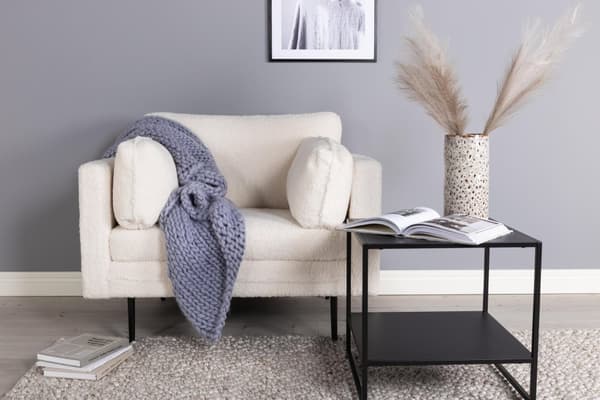 FURNLUX FÅTÖLJ BOM CREME & SVART 110CM