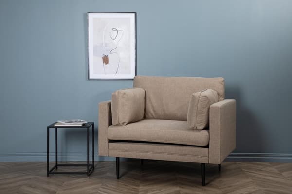 FURNLUX LÆNESTOL BOOM LYSEBRUN & SORT 110CM