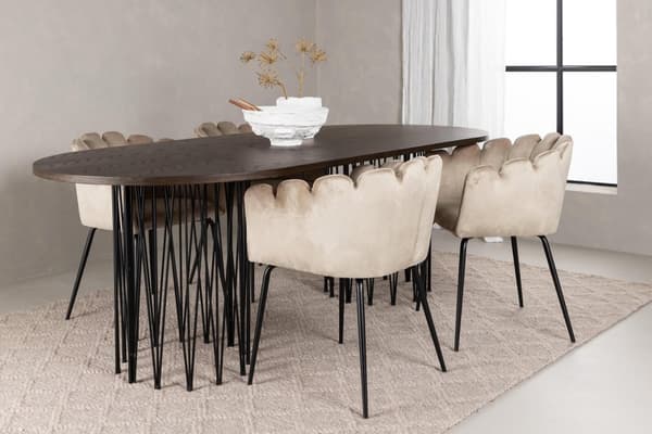 FURNLUX SPISEBORD STEN VALNØD & SORT 100CM
