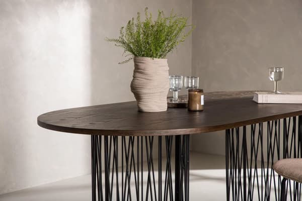 FURNLUX SPISEBORD STEN VALNØD & SORT 100CM