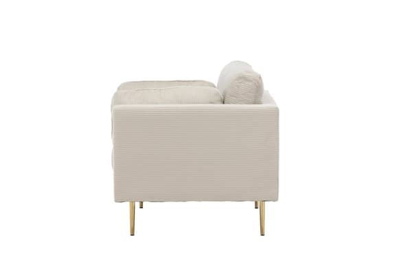 FURNLUX FÅTÖLJ BOOM CREME & GULD 110CM