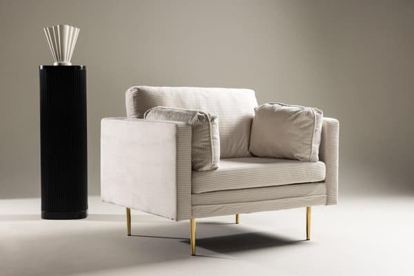 FURNLUX FÅTÖLJ BOOM CREME & GULD 110CM