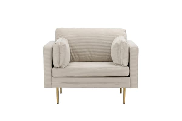 FURNLUX FÅTÖLJ BOOM CREME & GULD 110CM