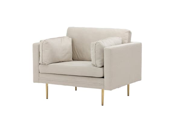 FURNLUX FÅTÖLJ BOOM CREME & GULD 110CM