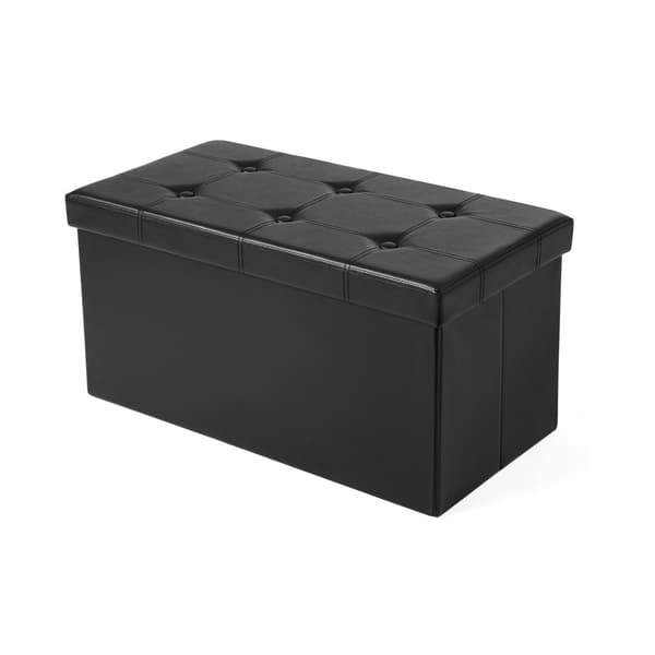 Bänk 76 cm konstläder svart