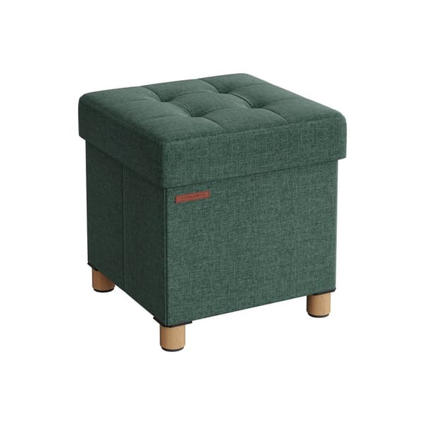 Hopfällbar bänk 38 x 38 x 40 cm med förvaringsutrymme vintagegrön