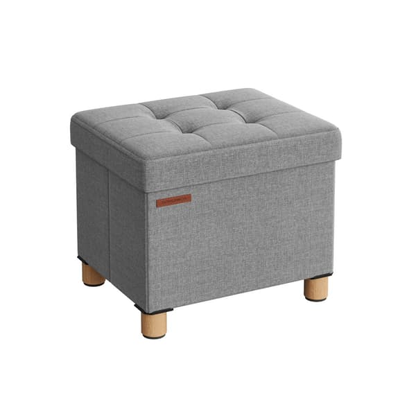 Klapbar skammel med opbevaringsplads 32 x 40 cm duegrå