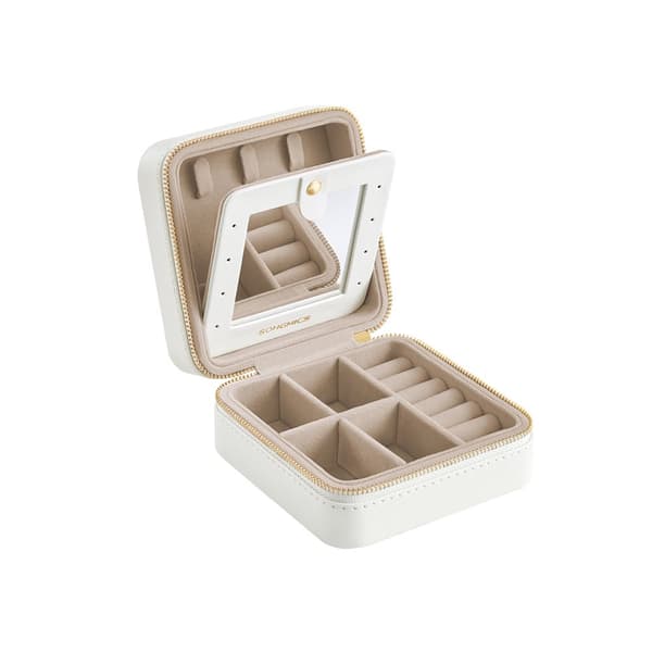 Smykkeskrin Bærbart PU-etui Gaveidee Cloud White