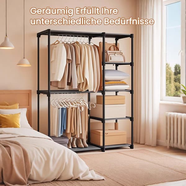 åben garderobe, tøjstativ, tøjstang
