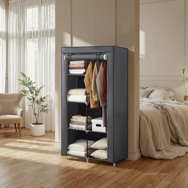 Garderobe, 1 bøjlestang, 6 niveauer