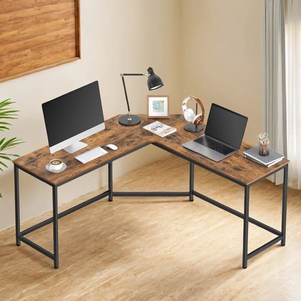 L-formet skrivebord, gaming skrivebord, hjørnebord