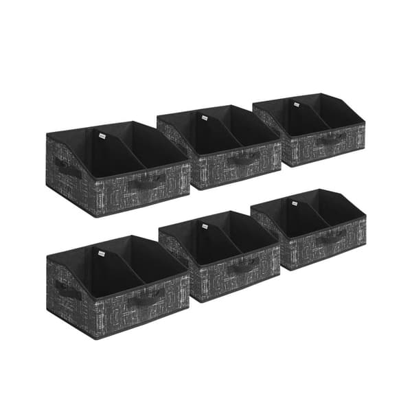 Förvaringslådor set med 6 st 40 x 30 x 20 cm bläcksvart