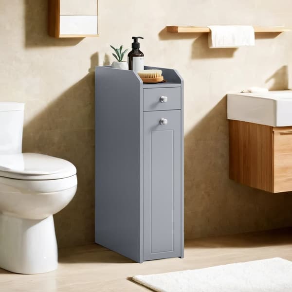 Lille badeværelsesskab, smalt badeværelsesskab, lille toiletpapirskab