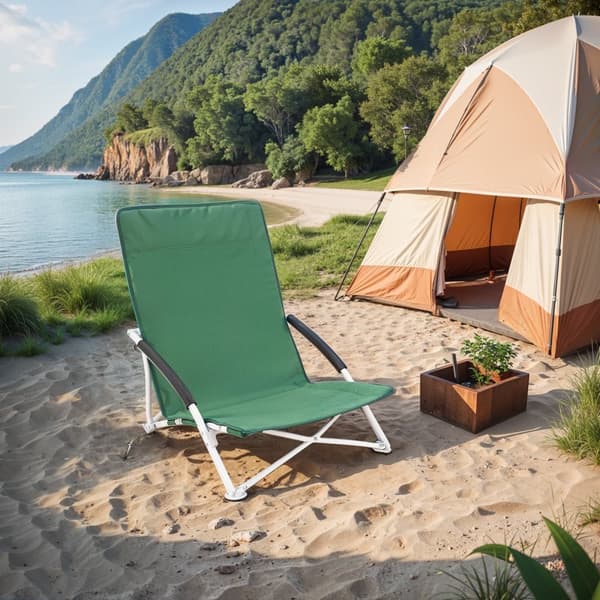 Strandstolset om 2, hopfällbar stol med hög rygg, hopfällbar