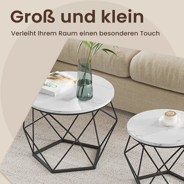Runt soffbord, set om 2, soffbord