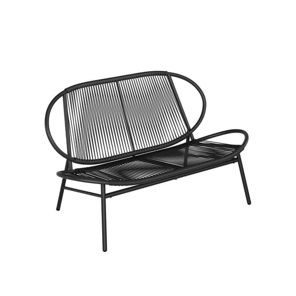 Havebænk af PE-rattan 70 x 138,5 x 79 cm kulsort