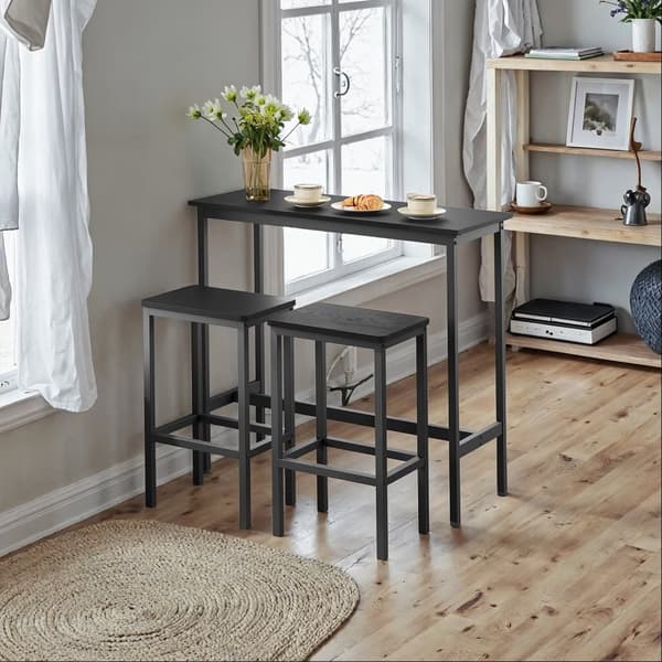 Matsalsgrupp, barbord med 2 barstolar, högbord med stolsset